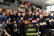 Max Verstappen celebrates his fourth title victory in Las Vegas (Getty Images)